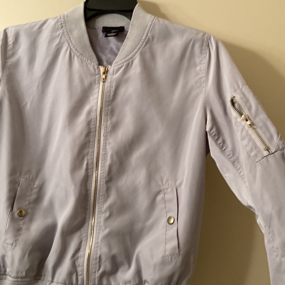 Vintage Wet Seal Satin Flight Bomber Jacket Gray Size: Small - Picture 3 of 7